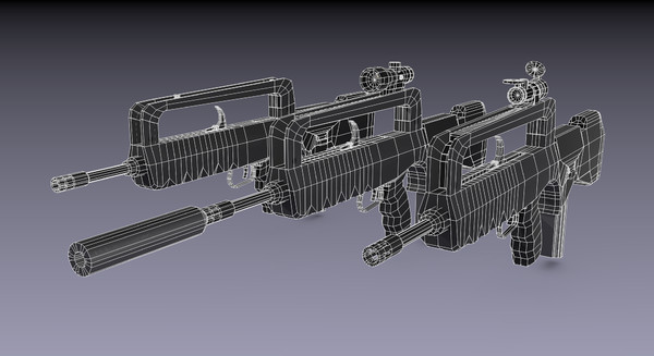 medium famas assault rifle 3ds - Famas Rifle by TotexArtz